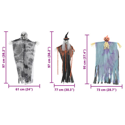 Halloween Hangende Spook 3 St Multikleur 61 X 97 Cm Polyester