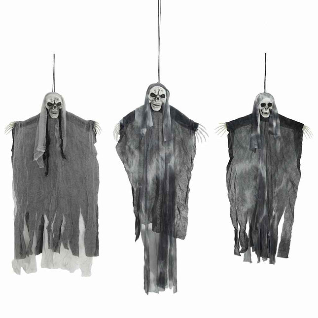 Halloween Hangende Spook 3 St Zwart 66 X 110 Cm Polyester