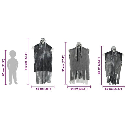 Halloween Hangende Spook 3 St Zwart 66 X 110 Cm Polyester