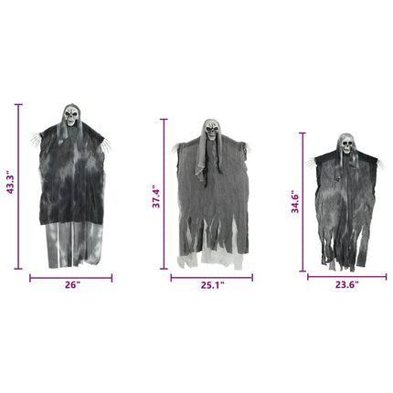 Halloween Hangende Spook 3 St Zwart 66 X 110 Cm Polyester