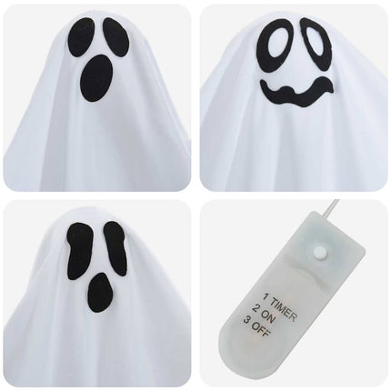Halloween Hangende Spook 3 St Wit 52 X 62 Cm Polyester