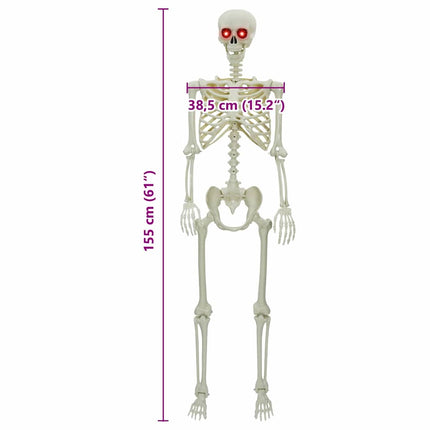 Halloween Skelet Wit 155 X 38,5 Cm Polypropyleen
