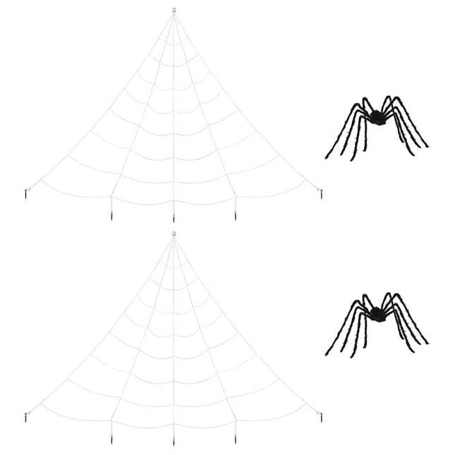 Halloween Spindecoratie Met Webben 2 St Zwart En Wit 200 Cm