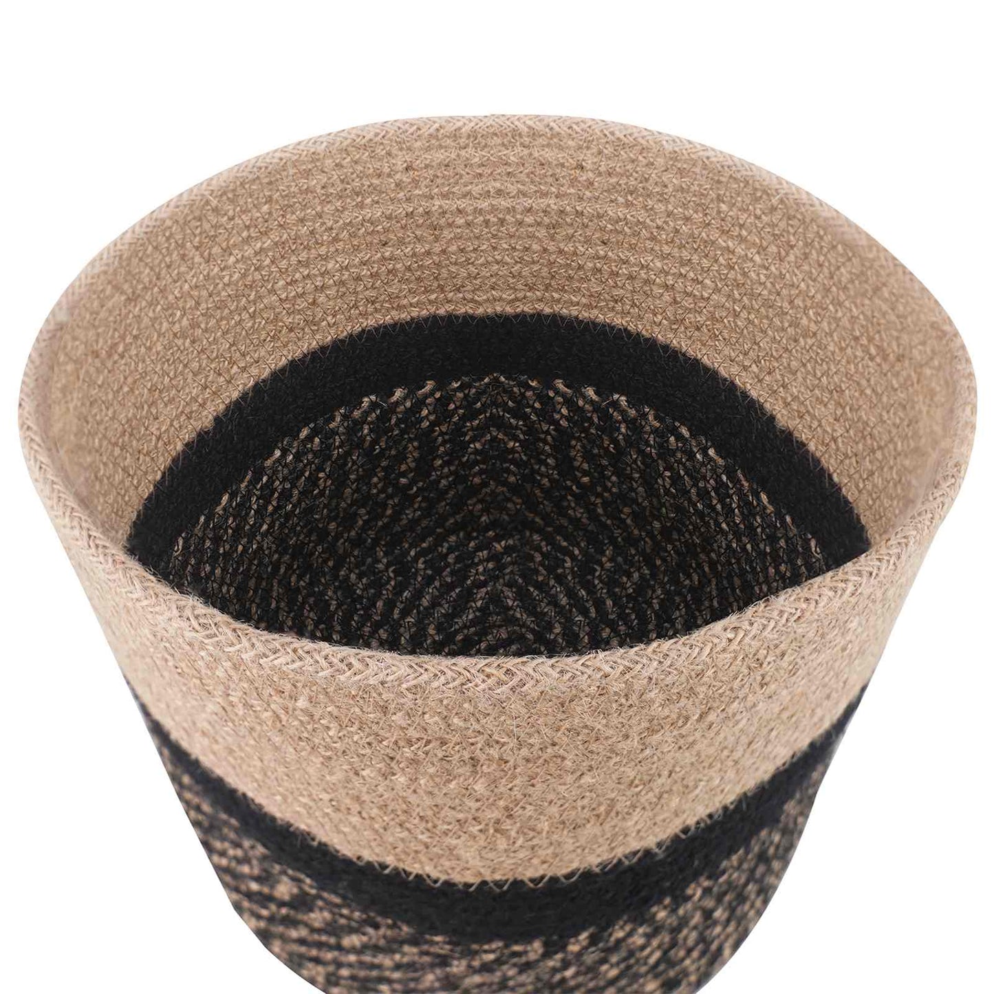 Plantenpot Set 2 Pcs Naturel En Zwart Ø 28 X 28 Cm