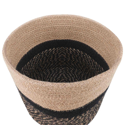 Plantenpot Set 2 Pcs Naturel En Zwart Ø 28 X 28 Cm