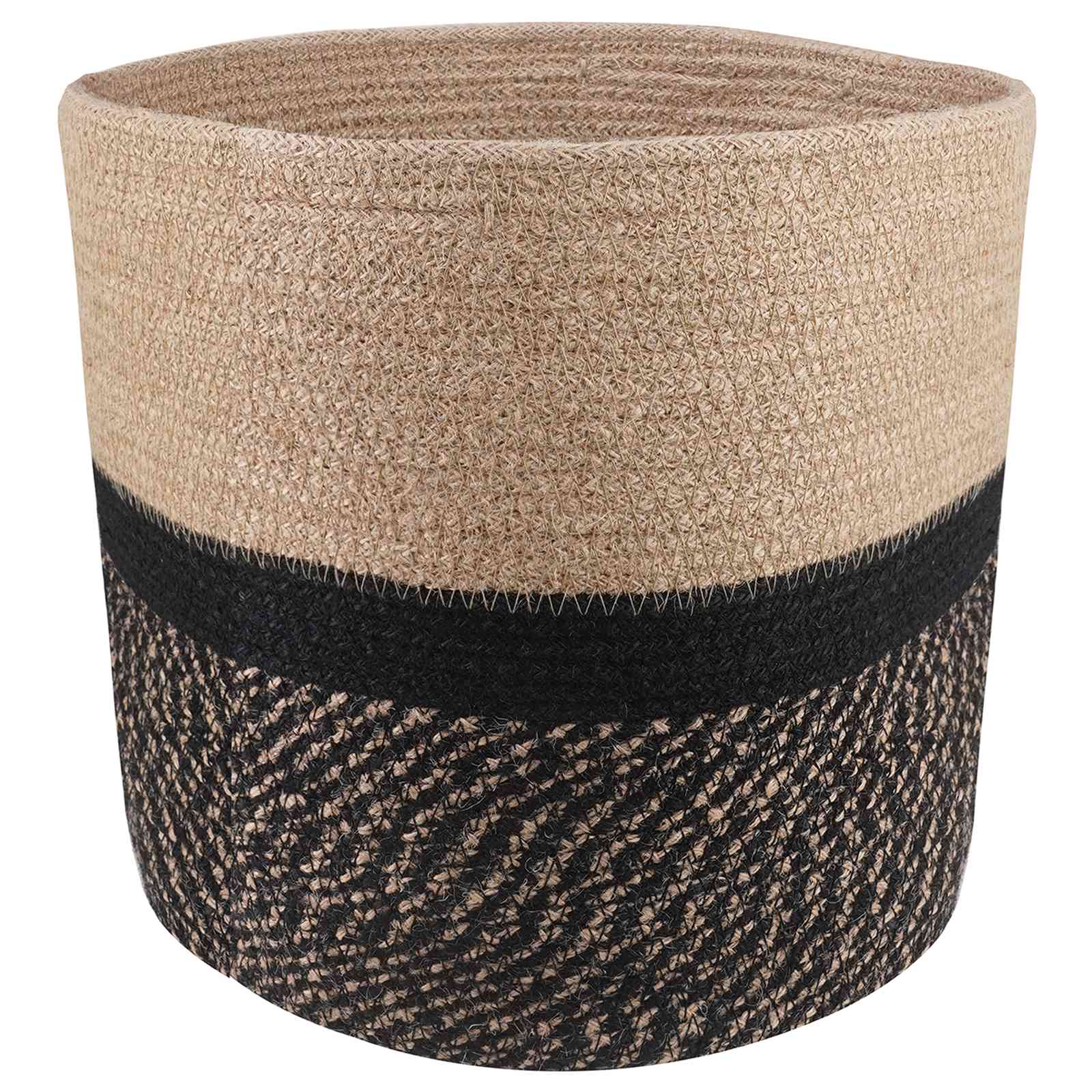 Plantenpot Set 2 Pcs Naturel En Zwart Ø 28 X 28 Cm