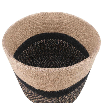 Plantenpot Set 2 Pcs Naturel En Zwart Ø 21 X 21 Cm