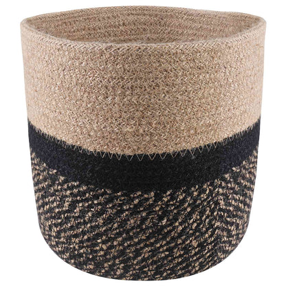 Plantenpot Set 2 Pcs Naturel En Zwart Ø 21 X 21 Cm