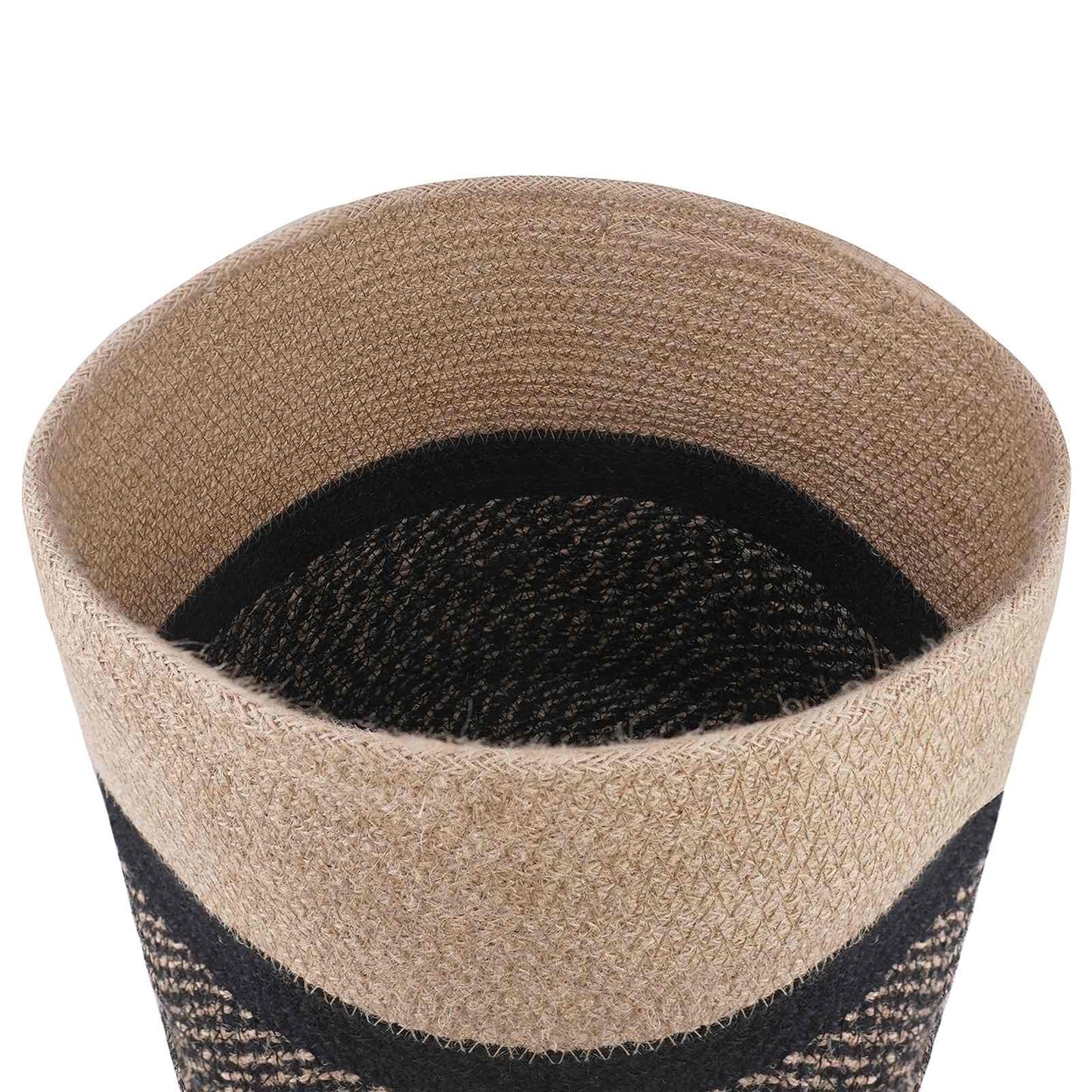 Plantenpot Set 2 Pcs Naturel En Zwart Ø 28 X 28 Cm