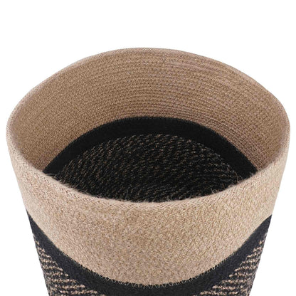 Plantenpot Set 2 Pcs Naturel En Zwart Ø 28 X 28 Cm