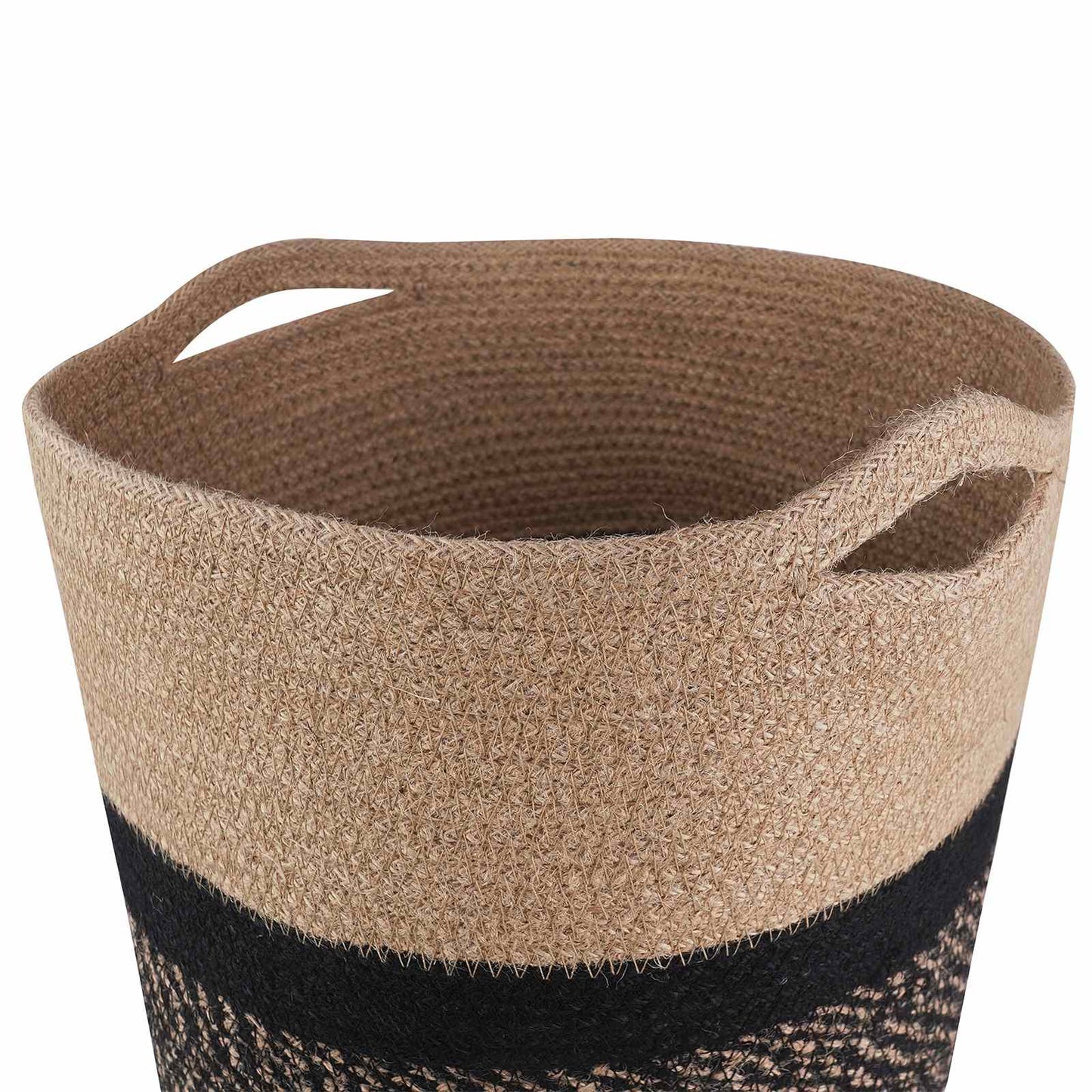 Plantenpot Set 2 Pcs Naturel En Zwart Ø 28 X 28 Cm