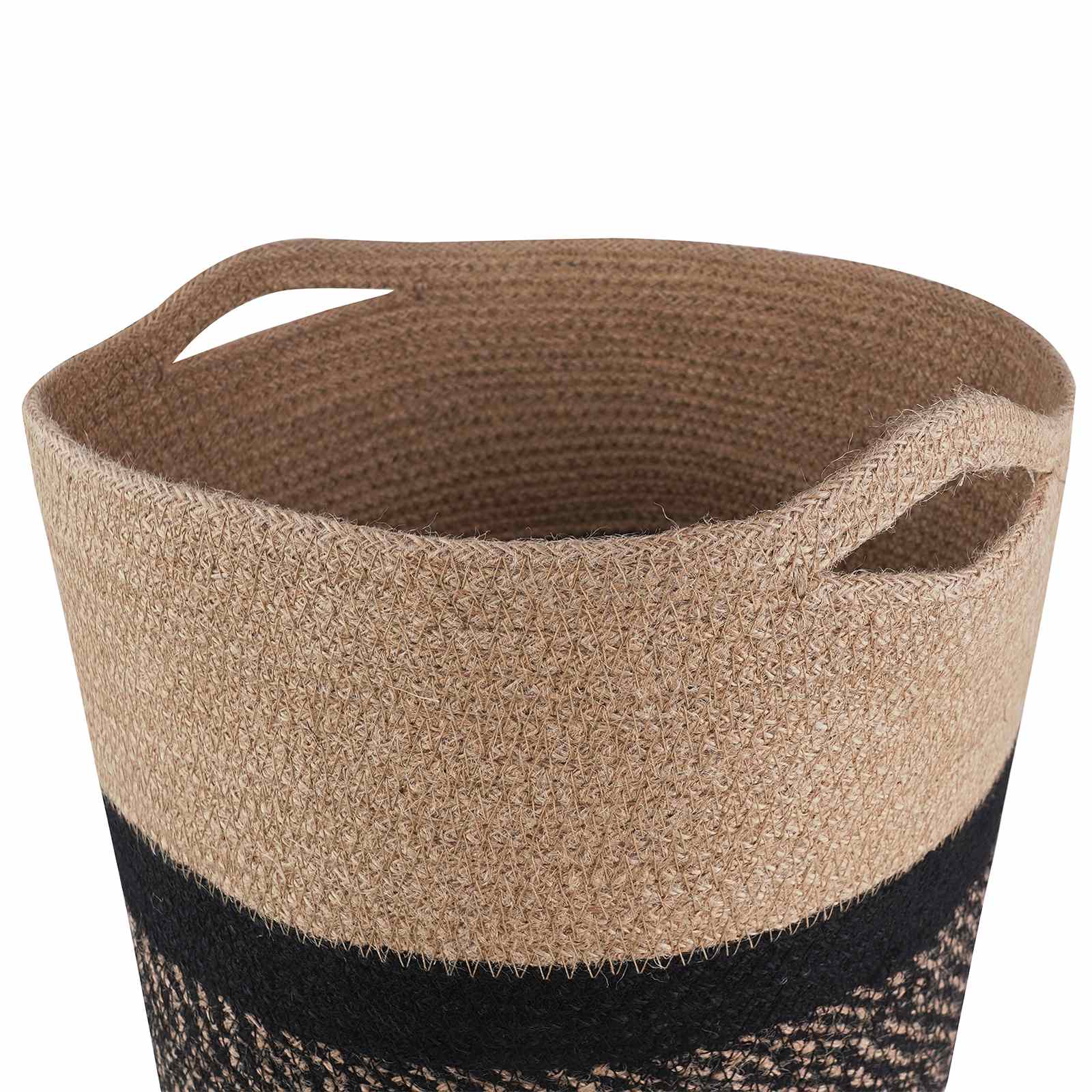 Plantenpot Set 2 Pcs Naturel En Zwart Ø 28 X 28 Cm