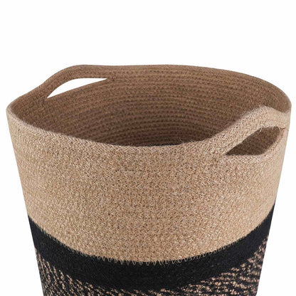 Plantenpot Set 2 Pcs Naturel En Zwart Ø 28 X 28 Cm