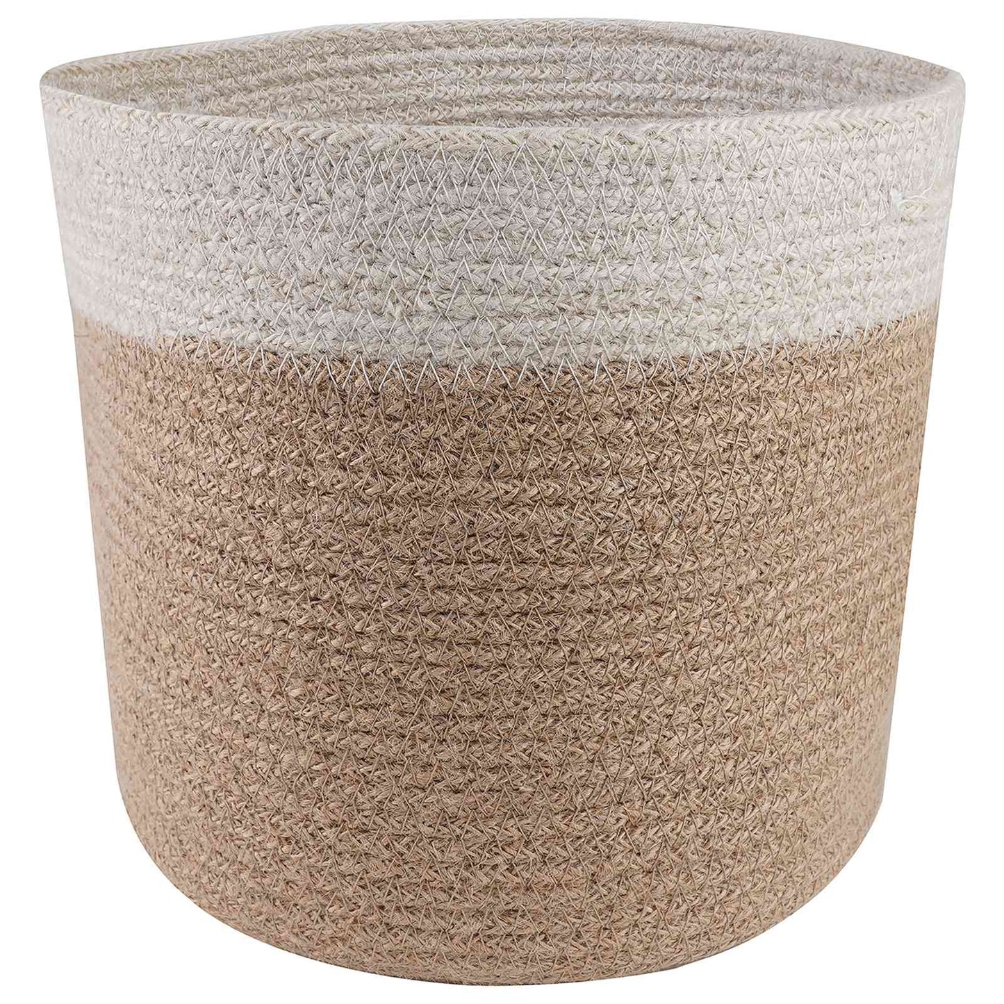 Plantenpot Set 2 Pcs Natuurlijk En Wit Ø 28 X 28 Cm