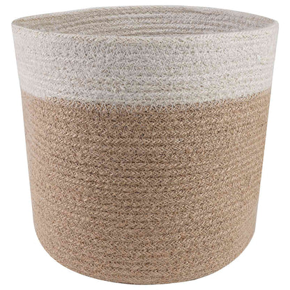 Plantenpot Set 2 Pcs Natuurlijk En Wit Ø 28 X 28 Cm