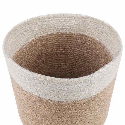 Plantenpot Set 2 Pcs Natuurlijk En Wit Ø 21 X 21 Cm