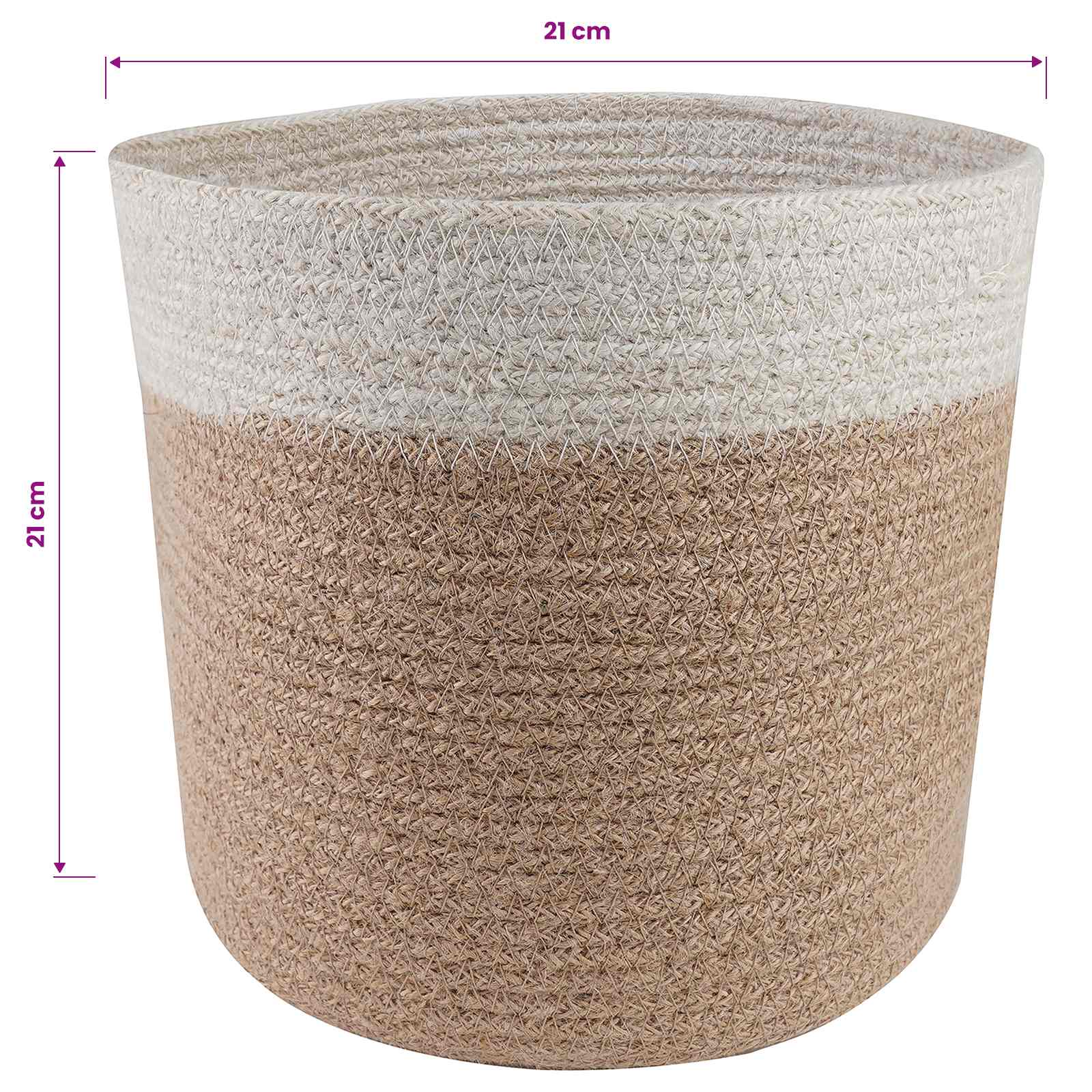 Plantenpot Set 2 Pcs Natuurlijk En Wit Ø 21 X 21 Cm