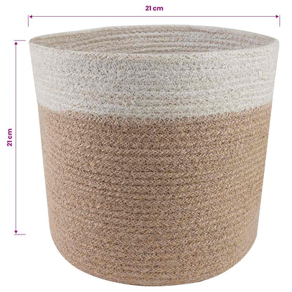 Plantenpot Set 2 Pcs Natuurlijk En Wit Ø 21 X 21 Cm