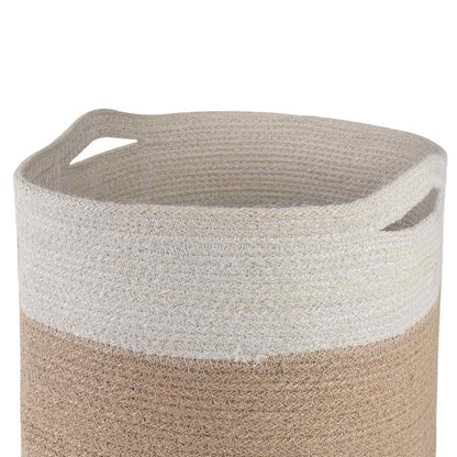 Plantenpot Set 2 Pcs Natuurlijk En Wit Ø 28 X 28 Cm