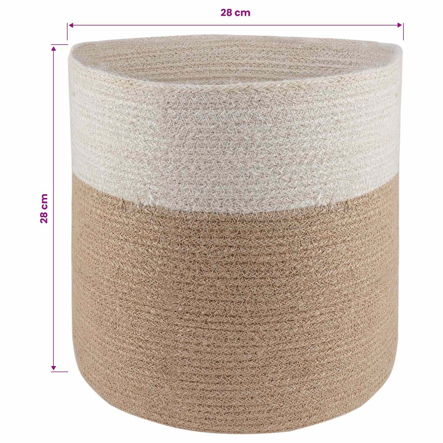 Plantenpot Set 2 Pcs Natuurlijk En Wit Ø 28 X 28 Cm