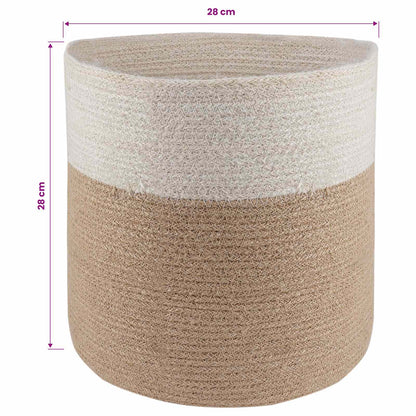 Plantenpot Set 2 Pcs Natuurlijk En Wit Ø 28 X 28 Cm