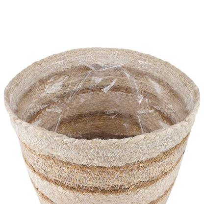 Zeegras Plantenmanden 3 Pcs Natuurlijk, Wit En Beige