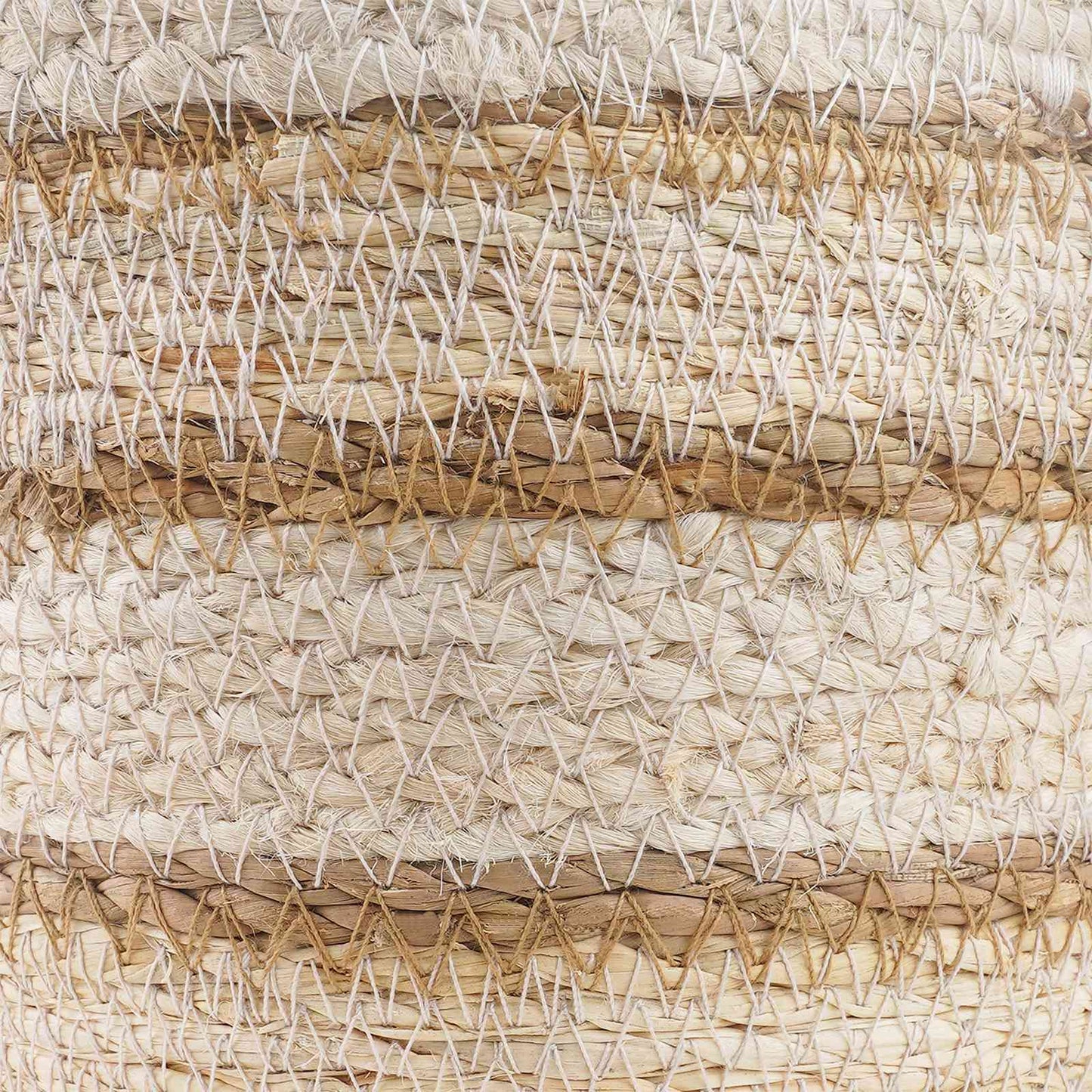 Zeegras Plantenmanden 3 Pcs Natuurlijk, Wit En Beige