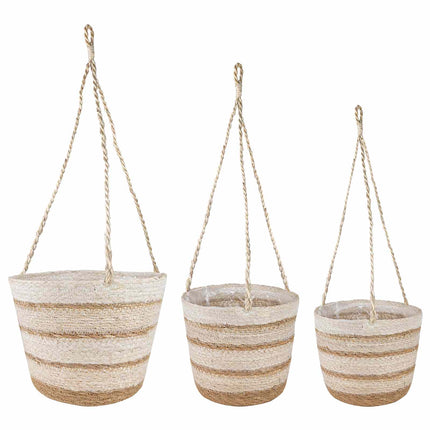 Zeegras Plantenmanden 3 Pcs Ø26 X 19 Cm 100% Zeegras