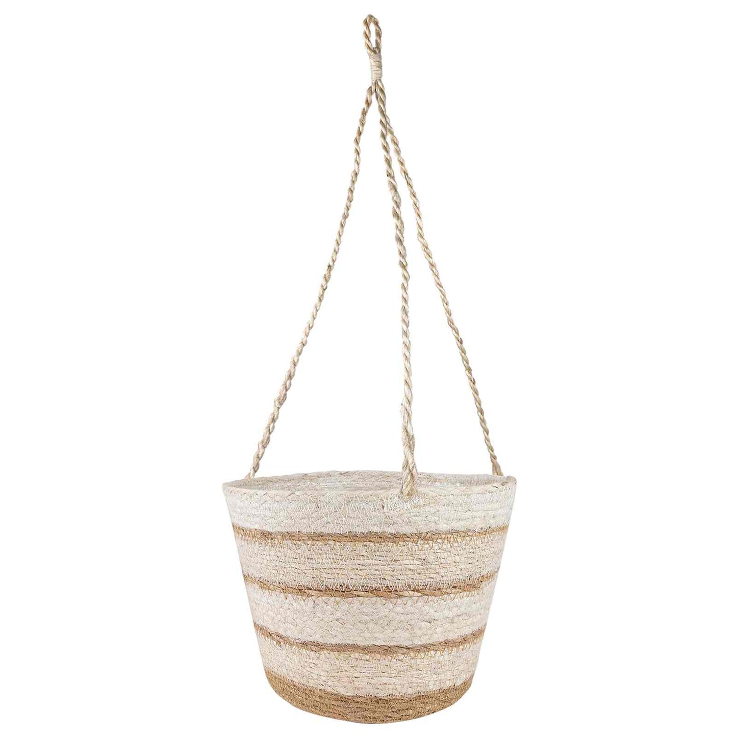 Zeegras Plantenmanden 3 Pcs Natuurlijk, Wit En Beige