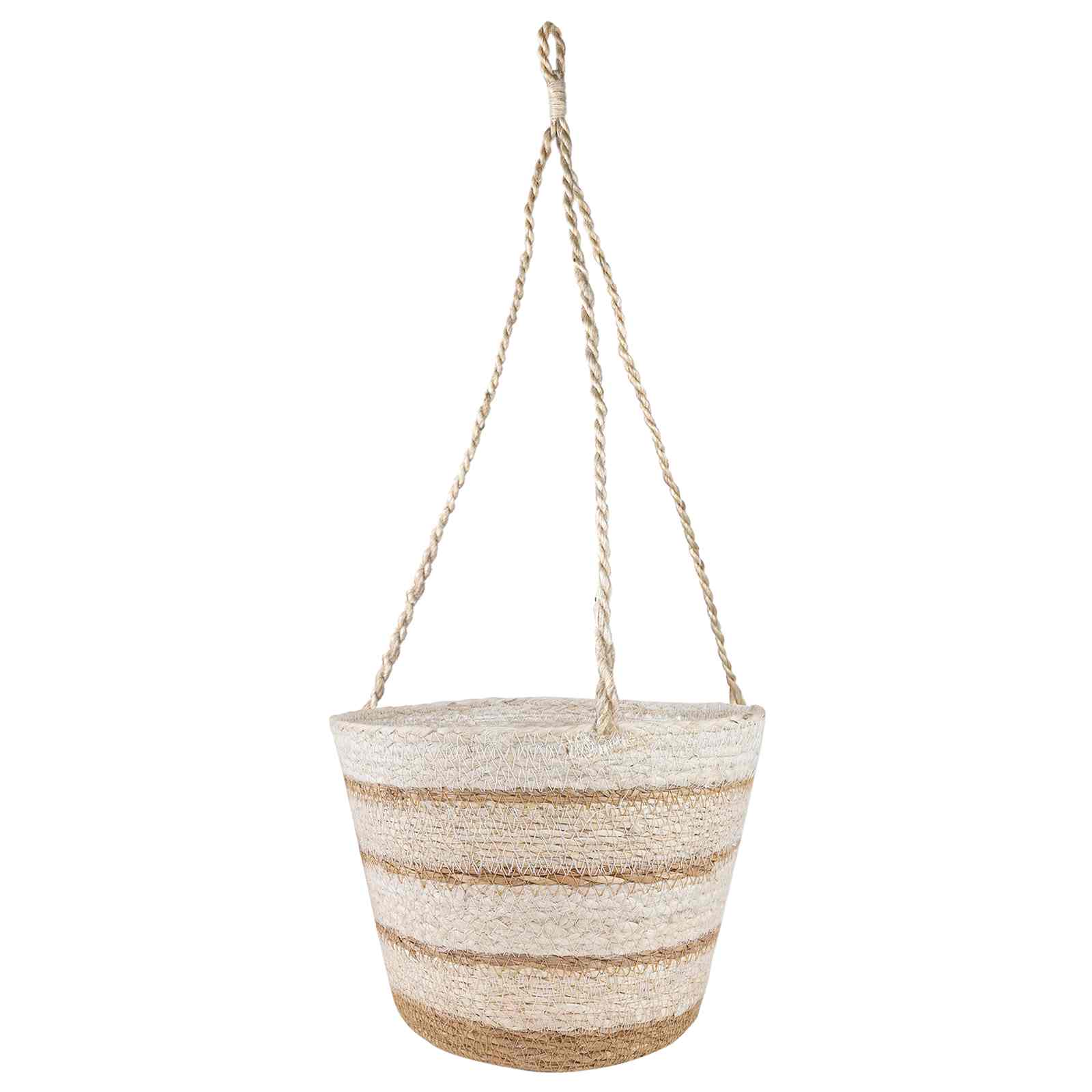 Zeegras Plantenmanden 3 Pcs Natuurlijk, Wit En Beige