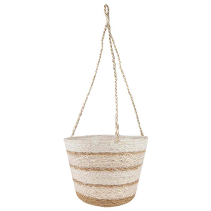 Zeegras Plantenmanden 3 Pcs Natuurlijk, Wit En Beige