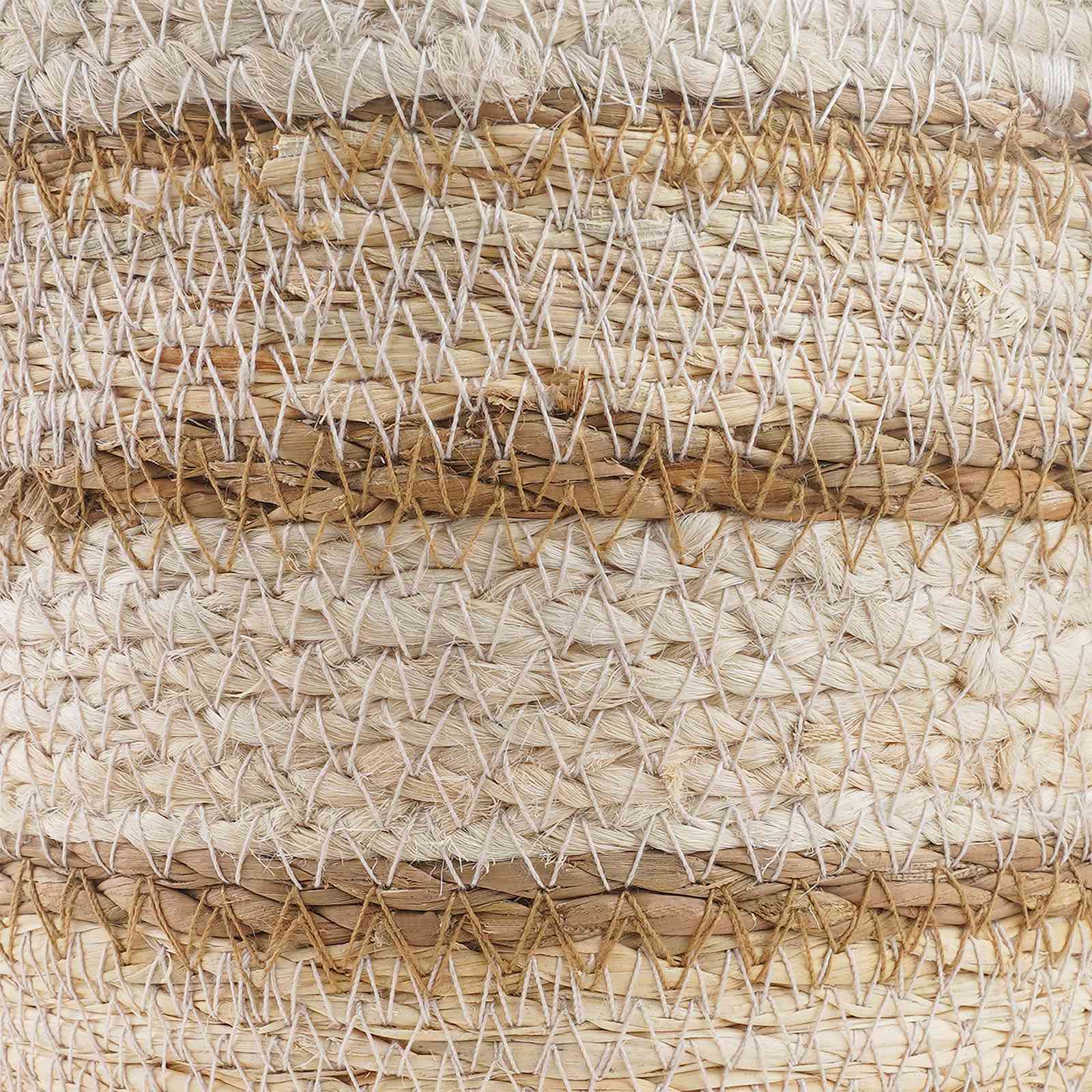Zeegras Plantenmanden 3 Pcs Natuurlijk, Wit En Beige