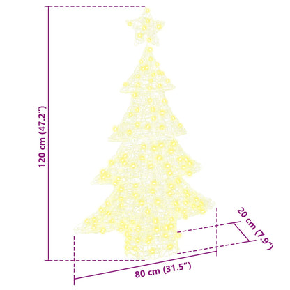 Kerstboom met 100 LED Warmwit 120 cm Acryl