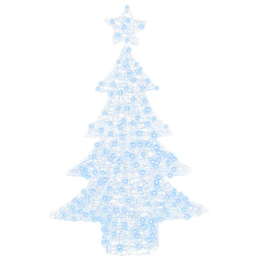 Kerstboom met 100 LED Koudwit 122 cm Acryl