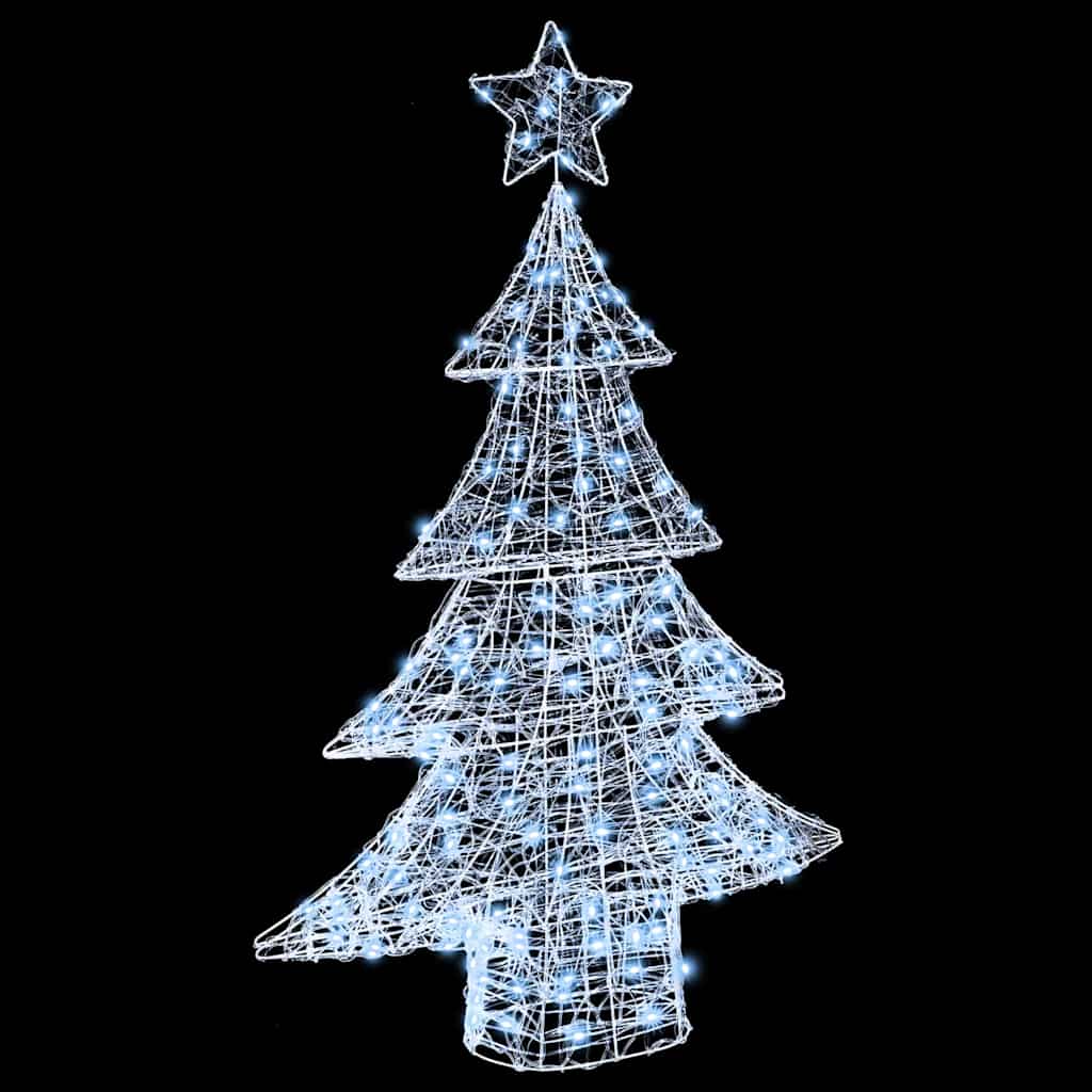 Kerstboom met 100 LED Koudwit 122 cm Acryl