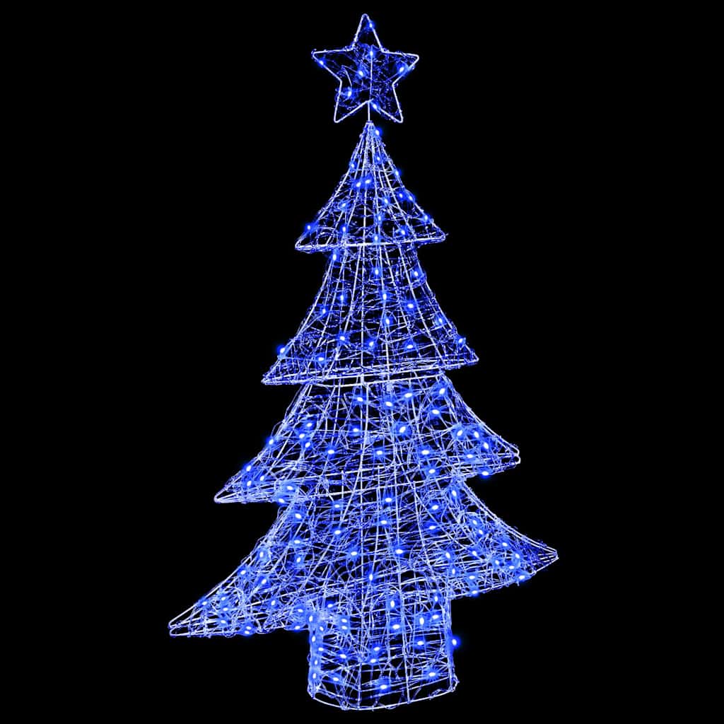 Kerstboom met 100 LED Blauw 122 cm Acryl