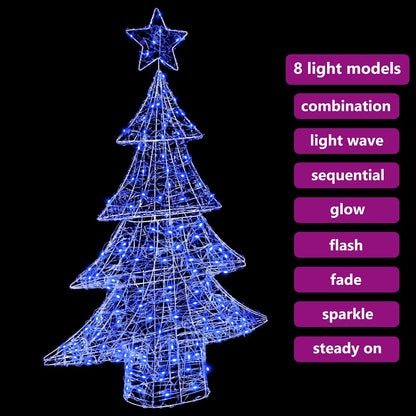 Kerstboom met 100 LED Blauw 122 cm Acryl