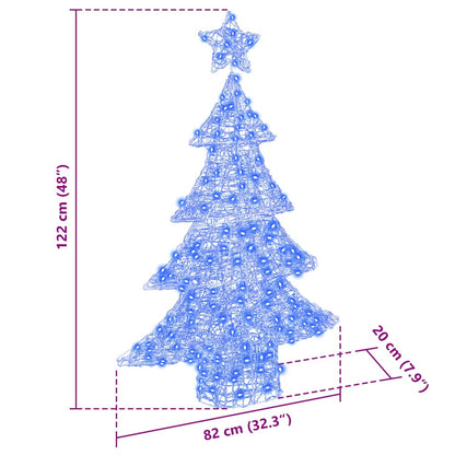 Kerstboom met 100 LED Blauw 122 cm Acryl