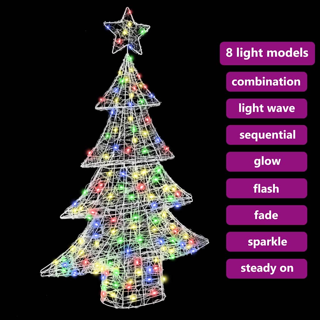 Kerstboom met 100 LED Multikleur 120 cm Acryl