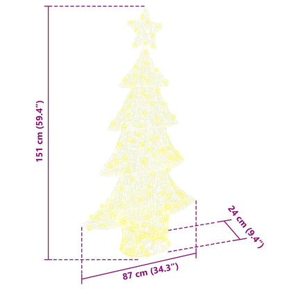 Kerstboom met 160 LED Warmwit 150 cm Acryl