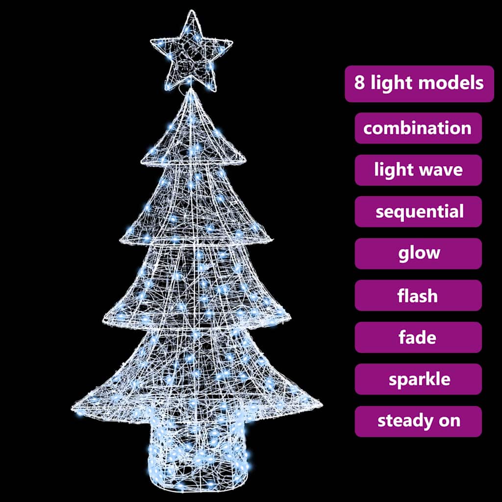 Kerstboom met 160 LED Koudwit 151 cm Acryl
