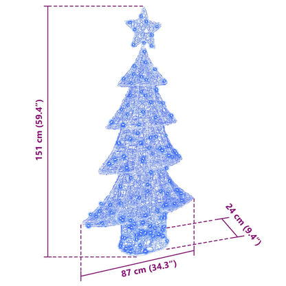 Kerstboom met 160 LED Blauw 150 cm Acryl