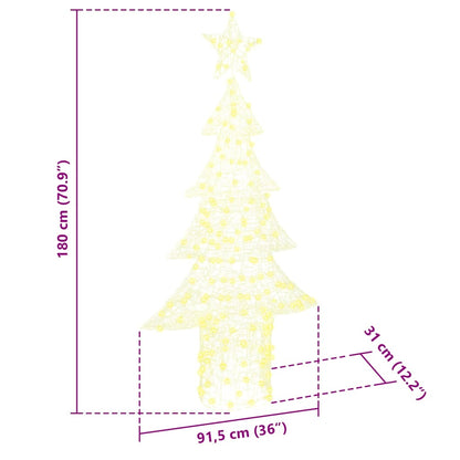 Kerstboom met 240 LED Warmwit 180 cm Acryl