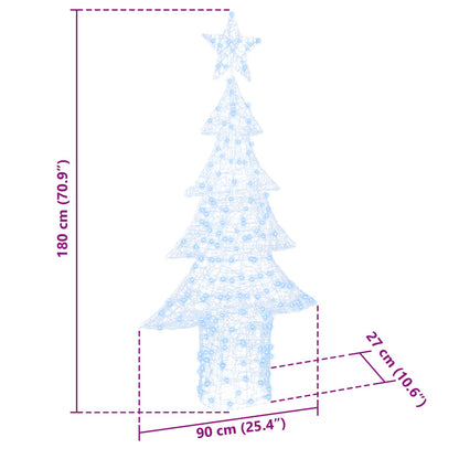 Kerstboom met 240 LED Koudwit 180 cm Acryl