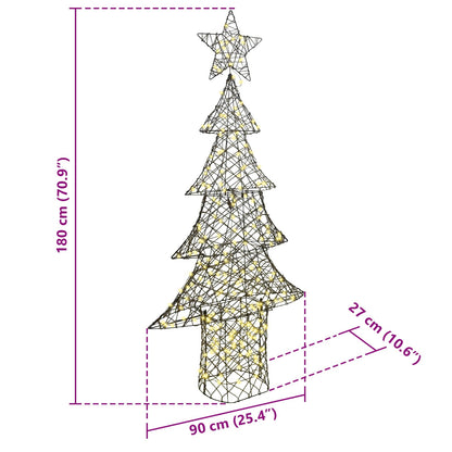 Kerstboom met 240 LED Warmwit 180 cm Rattan