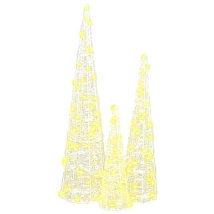 Kerstboom 3 St 90 Led's 20 X 20 X 80 Cm Acryl