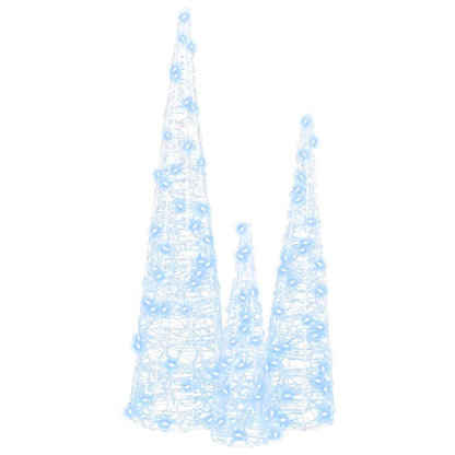 Kerstboom met 90 LED 3 pcs Koudwit 20 x 20 x 80 cm Acryl