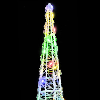 Kerstboom met 90 LED 3 pcs Multikleur 20 x 20 x 80 cm Acryl