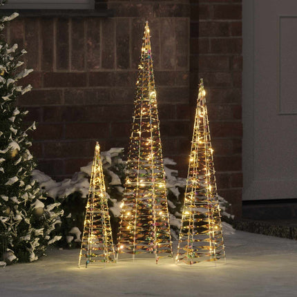 Kerstboom 3 St 90 Led's Warmwit 20 X 20 X 80 Cm Pet