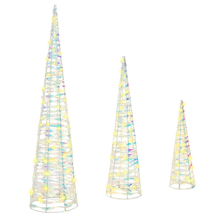 Kerstboom 3 St 90 Led's Warmwit 20 X 20 X 80 Cm Pet
